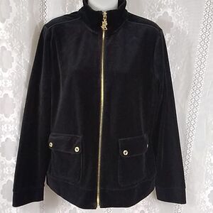 Lauren Ralph Lauren Women's Velvet Black Jacket Size L